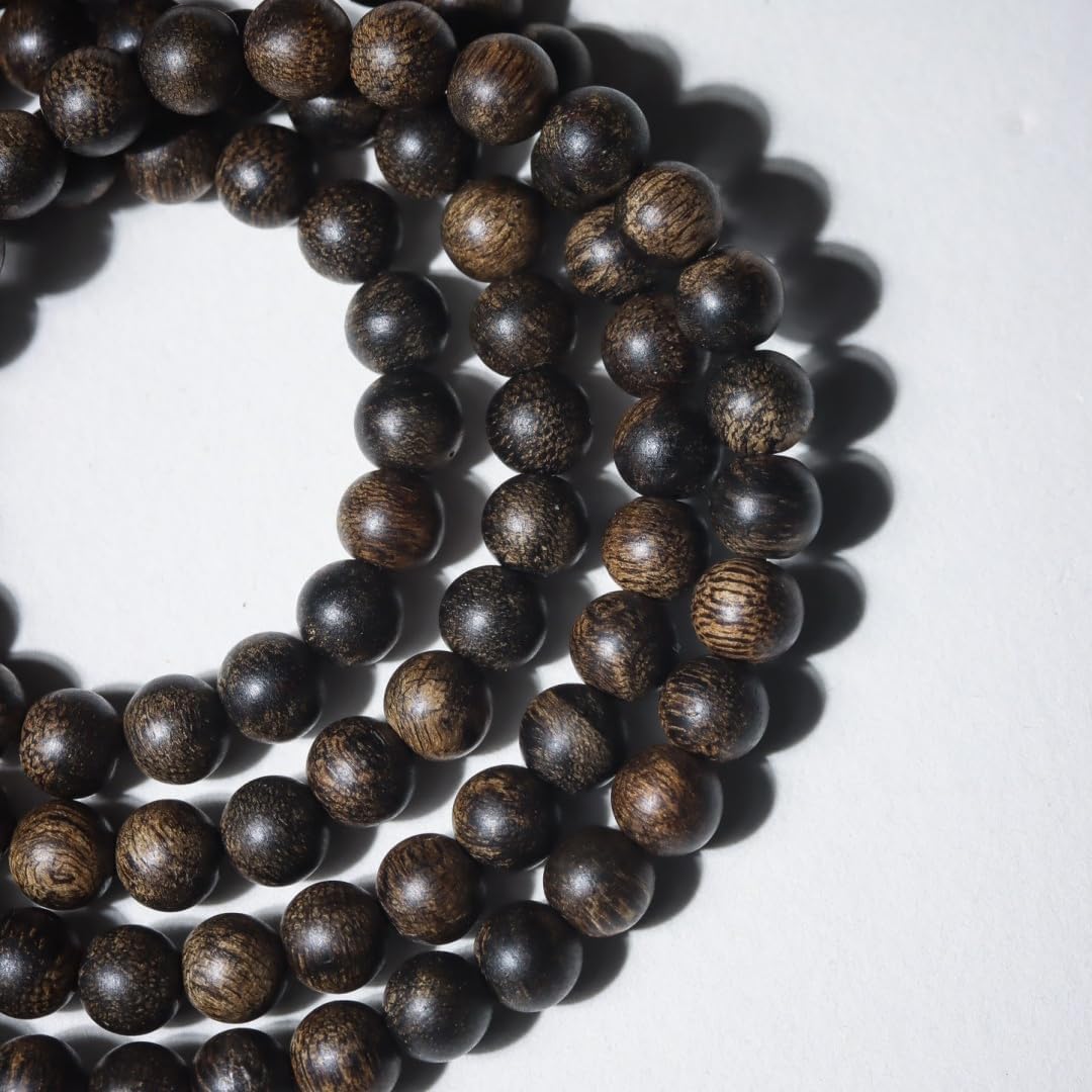 Vietnam Nha Trang White Agarwood Burl Old Material 6mm*108 Beads Delicate Jade-Like Full Grain Sinking Grade