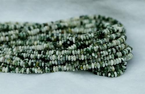 1 strands natural green white milky tree agate rondelle loose beads fit jewelry necklace bracelets 3x6mm 15