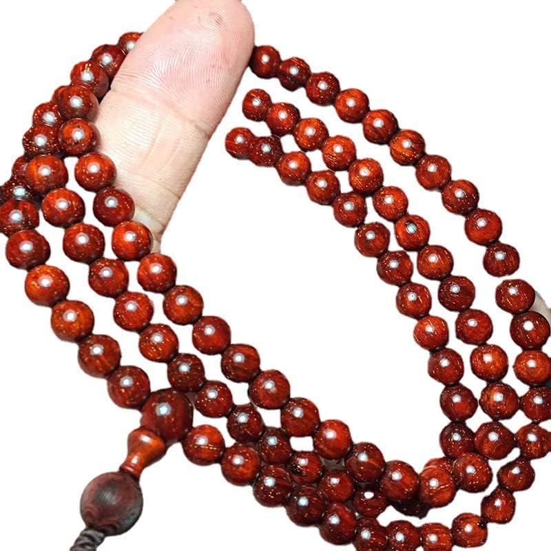 Mascot Wooden Crafts Wood Carving Art Wood Decoration Artwork 印度小叶紫檀鸡血红0.6 * 108颗 泥料底色干净无杂质小巧玲珑男女款(小叶紫檀鸡血红)