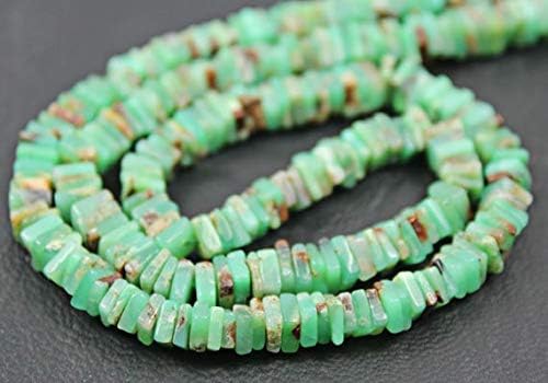 Shaded Chrysoprase heishi Cube Smooth 7'' Long Strand Gemstone Beads, Jewelry Supplies for Jewelry Making, Bulk Beads, for Meditation Jewellery Gemstone 4.5mm