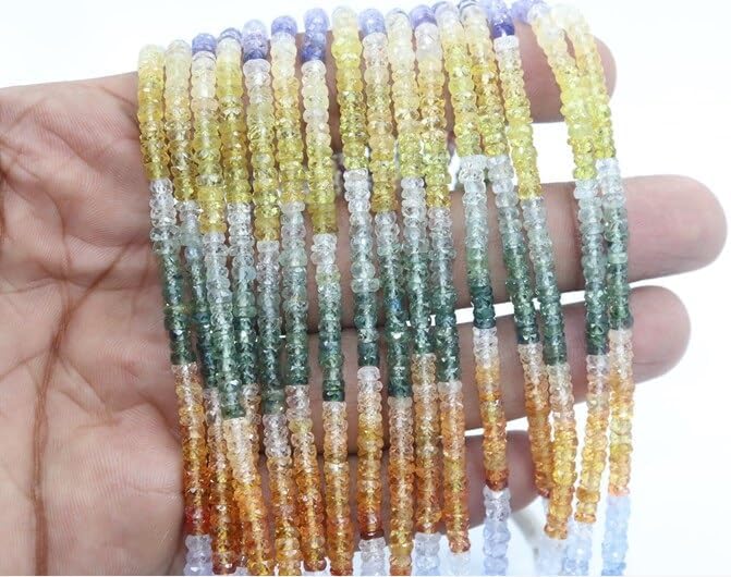 Multi Sapphire Faceted Rondelle Beads 4-5 mm Multi Rainbow Beads Multi Sapphire Beads Wholesale Beads Multi Sapphire Beads