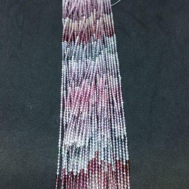 Multi Spinel 2mm Beads, Micro Faceted Beads 13 inch lot of 5 Strands Chik-STRD- 93208