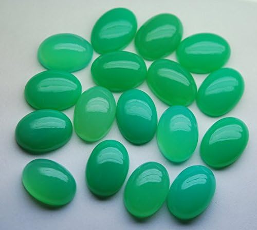 25 matched pair,quality, chrysoprase chalcedony smooth oval shape10x14mm