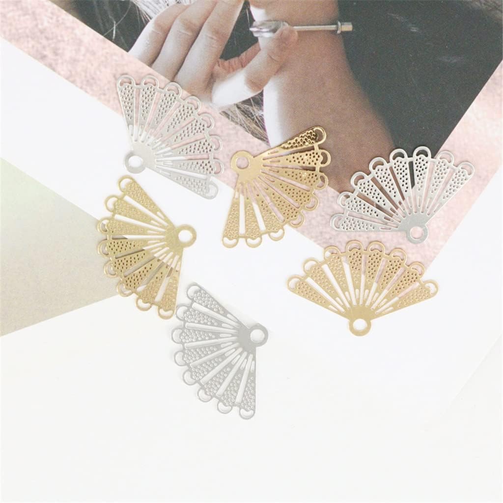 Vintage Real Gold Plated Jewellery Accessory Earrings Scalloped Handmade DIY(E)