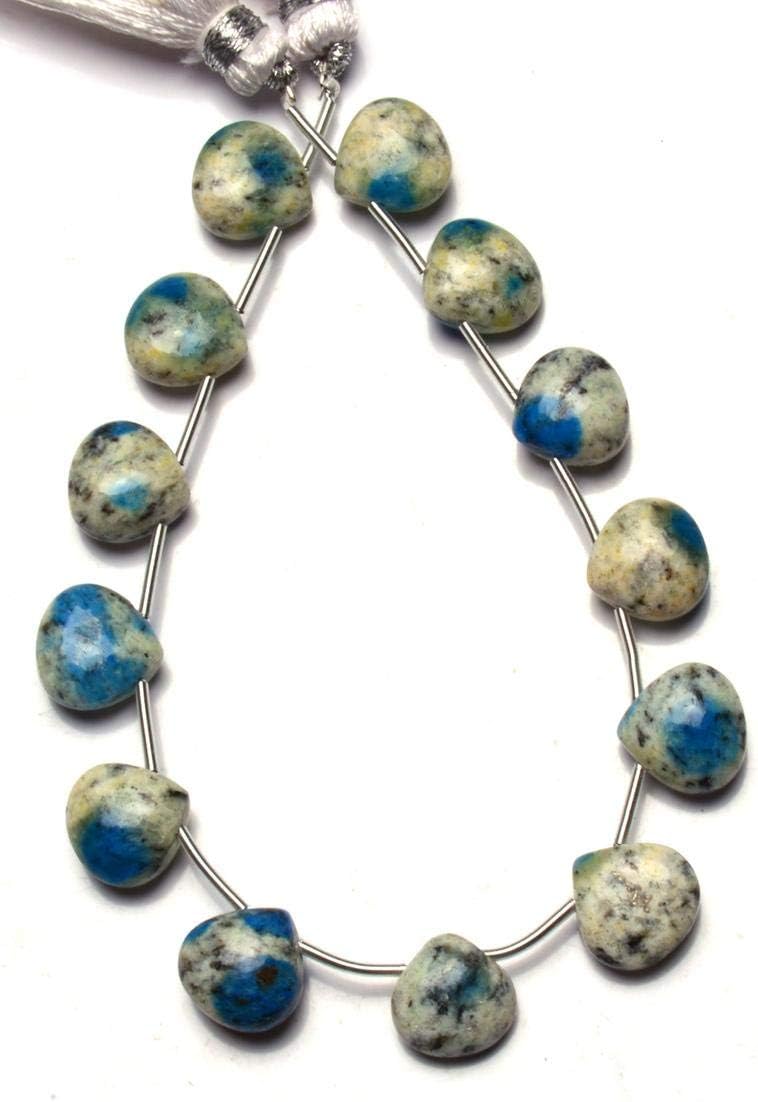 GEMZ 13 inch Strand of Natural k2 Jasper Heart Shape Smooth Cut Multi Color Color briollete Beads for DIY Jewelry Making- Earring Necklace Bracelet.