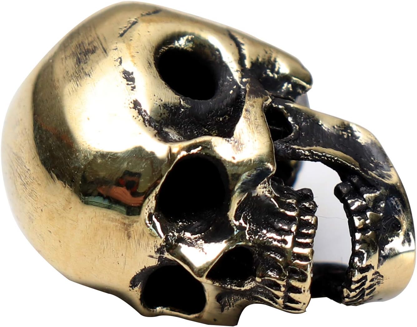 Glintbay Handmade Brass Skull Bead Motorcycle Heavy Locomotive Punk Pendant (L)