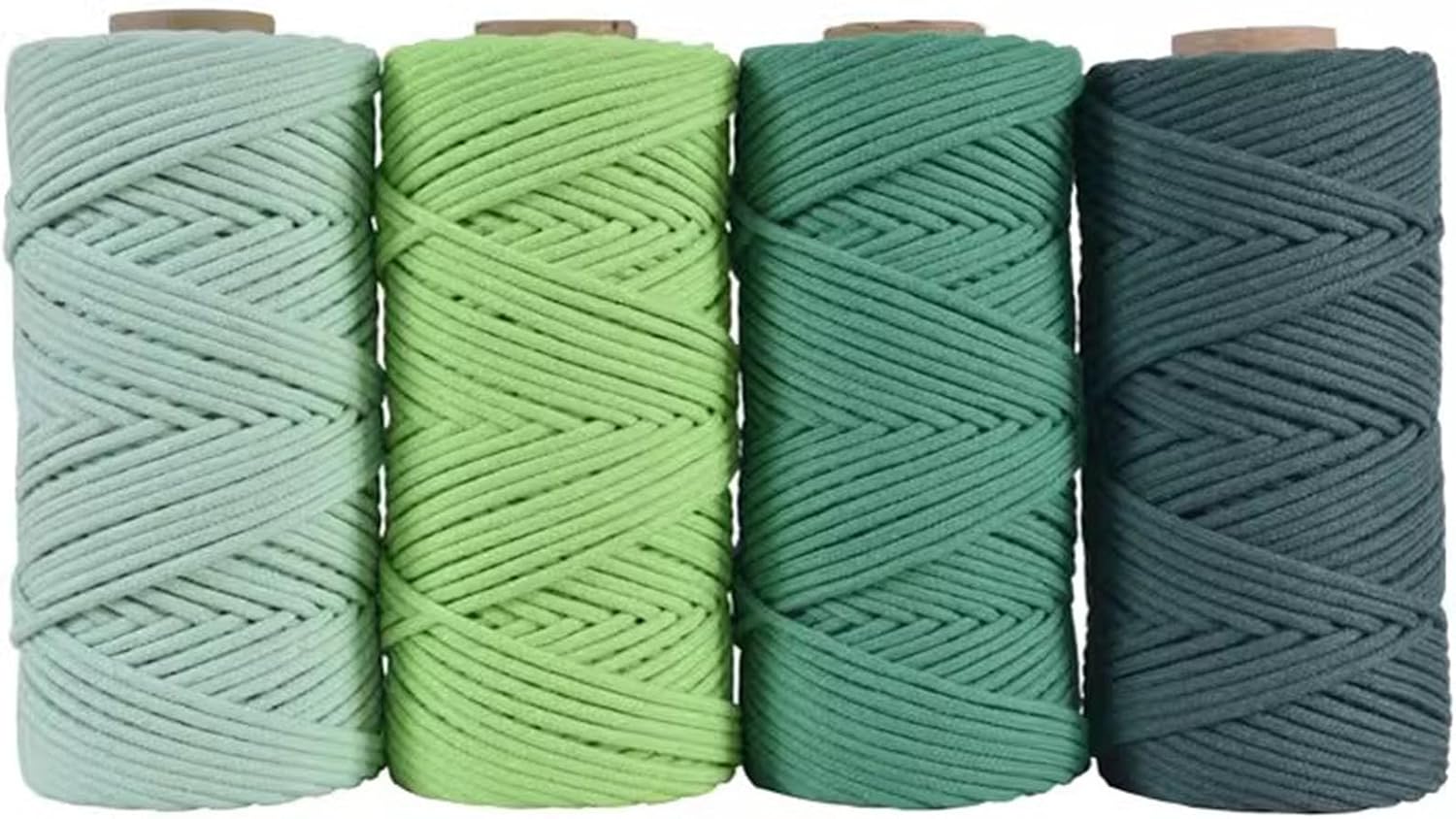 Cotton String Ball, Elastic cord, thread beading string,Macrame Cord 4mm x 100m,4 Rolls,Natural Cotton Rope Thick Craft String Rope,36 Colors,Soft Macrame Rope Cotton Cord for Wall Hanging,Home Decora