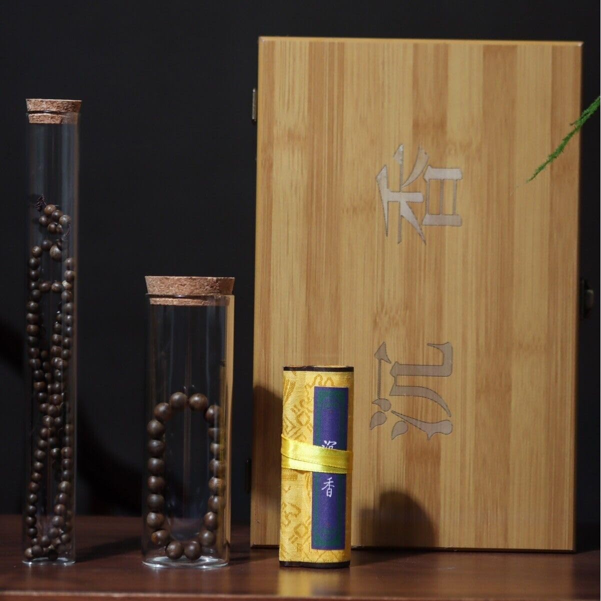 Agarwood 10mm+6mm Nha Trang White Chess Agarwood Bracelet Set Buddha Bead Rosary