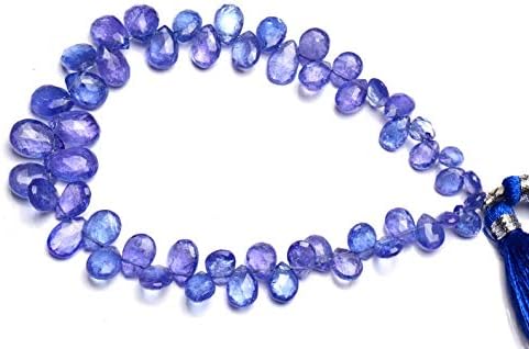GEMZ 8 inch Strand of Natural Tanzanite pear Shape Faceted Cut Blue Color briollete Beads for DIY Jewelry Making- Earring Necklace Bracelet.