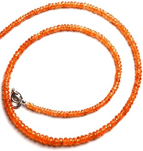 Natural Gemstone Spessartine Garnet Faceted 3 to 5MM Rondelle Beads 17 Inch Full Strand Very Rare Orange Garnet Natural Gemstone