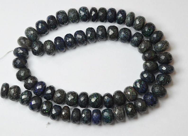 13 inch Strand of Natural gem Opal, 9.5mm Rondelle Faceted Beads for DIY Jewelry Making. | Beads_05891