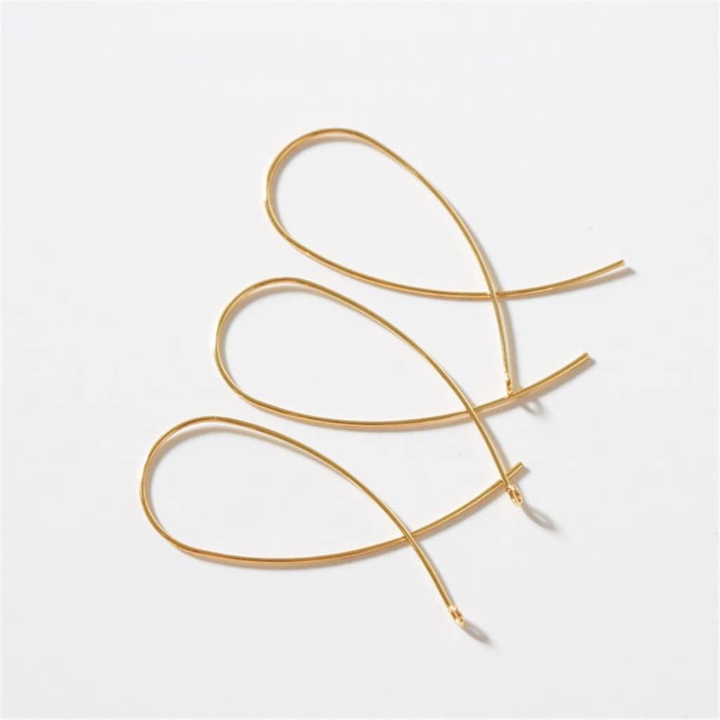 Teardrop U-Shaped Copper Wire Plated Real Gold Earrings Jewellery Accessory Handmade DIY Material Kit(D)
