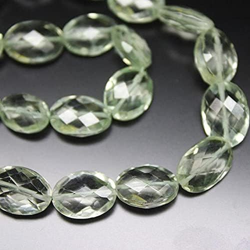 Prasiolite Green Amethyst Faceted Oval Gemstone Loose Craft Beads Strand 10