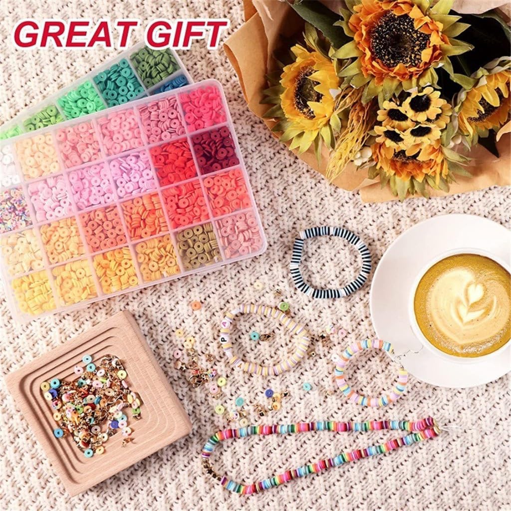 48 Colors DIY Polymer Clay Sliced ​​Clay Beads Jewelry Making Fashion Handmade Bracelet Necklace Set Box