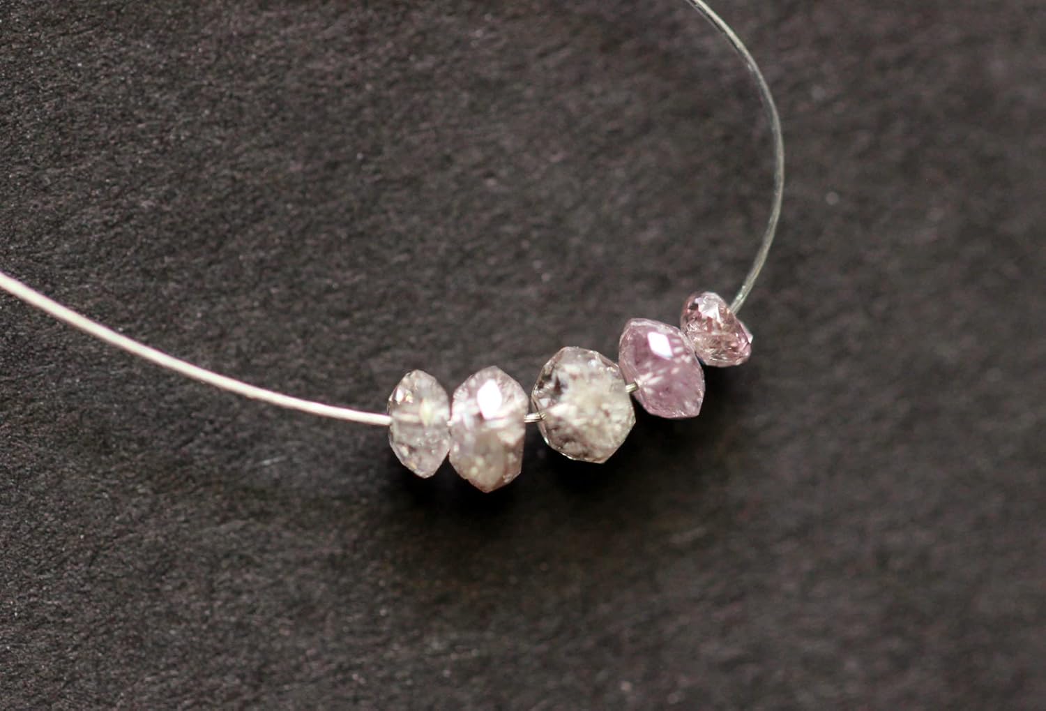 1.8-2.6mm Pink Diamond Beads 0.6 Cts Rare Pink Diamond Faceted Rondelle Bead, Loose Diamonds 5 Pcs Pink Diamond Beads for Jewelry - PPKK25, 1.8-2.6 MM Approx.