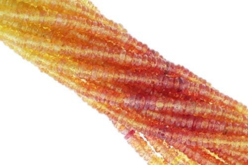 Ombre Orange and Yellow Fire Sapphire 3mm - 4mm Hand Faceted Tires 16