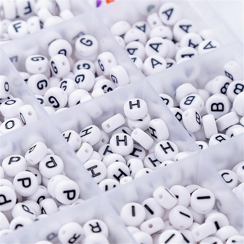 24 Grid 28 Glass Beaded Letter Bead Bracelet DIY Handmade Loose Material Jewelry Accessories Set