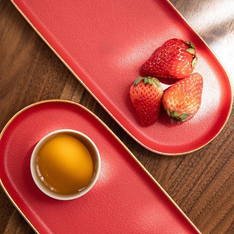 Tray Palace Black Tea Tray Ceramic Tray Home Office Kung Fu Tea Set Simple Small Dry Tea Tray Serving Trays