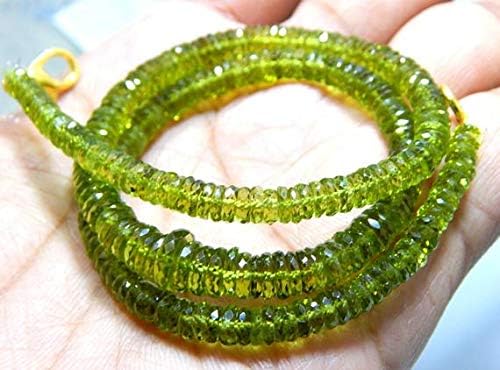 1 Strand Natural Green Amethyst Faceted Beads Rondelle Shape 6.5x7.mm Approx 13 inch Code-HIGH-20176