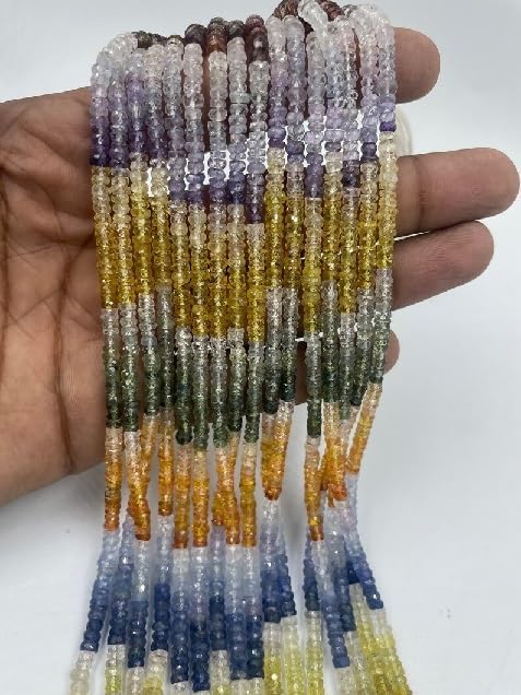 Multi Sapphire Faceted Rondelle Beads 4-5 mm Multi Rainbow Beads Multi Sapphire Beads Wholesale Beads Multi Sapphire Beads