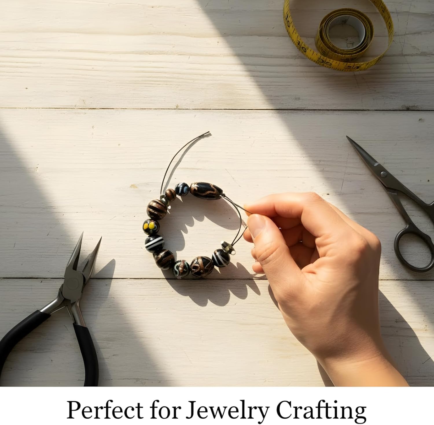 Handcrafted Black Combination Lampwork Glass Beads | Multi-Shape Fancy Assorted | Available in 20 Strands | Artistic Handmade Beads for Jewelry Making, & DIY Crafts.