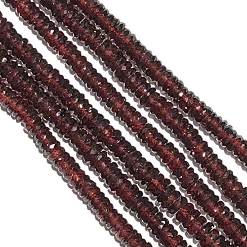 13 inch Strand of Natural gem Garnet, 5.5-6.5 mm Tyre Faceted Beads for DIY Jewelry Making. | Beads_03491