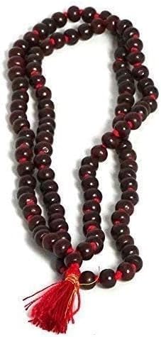 Traditional Red Sandalwood Mala Prayer Beads, 108 Count, Lal Chandan Wooden Buddhist Rosary for Meditation, Spiritual Practice Pack of 12