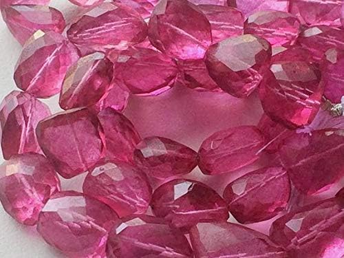 1 Strand Natural Crystal Quartz, Coated Crystal Bead, Faceted Tumble Beads, Hot Pink Color, 13-18mm 8 Inch Code-HIGH-19289