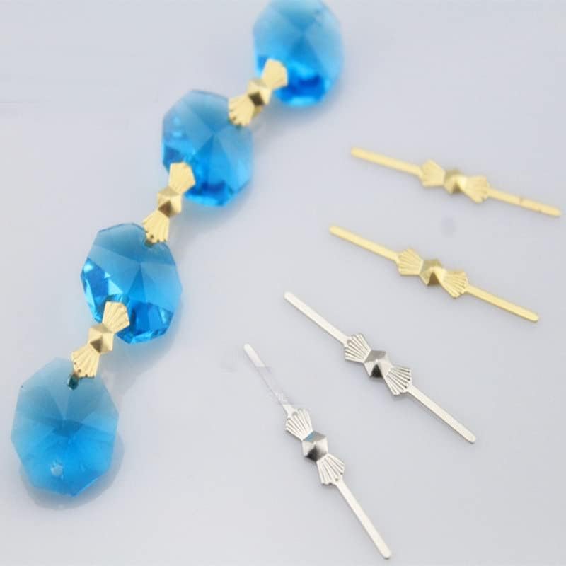 Hanging Crystals Prisms 14mm Aqua Blue Chandelier Beads 500pcs K9 Crystal Octagonal Beads Chandelier Parts Accessories Garland Strand Beads for Curtain Hangings Crystals for Decoration