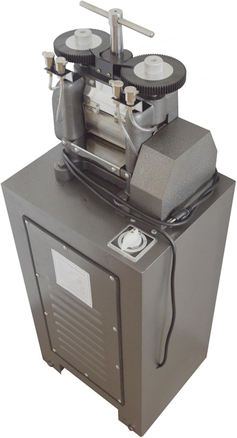 BEILOCKERY 110V 1.5P Electric Vertical Jewelry Rolling Mill Machine 1500W DIY Jewelry Making Flake Pressing Machine Smooth Roller Metal Wire/Flat Sheet Presser for Gold Silver Platinum Copper