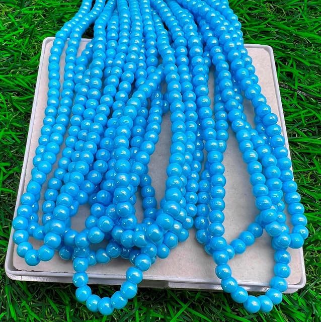 16 Inch Aqua Chalcedony Quartz Approx Beads Size 4mm Shape Round Cut Smooth Making, Beading & Craft Supplies lot of 25 Strands CHIK-STRD-98965