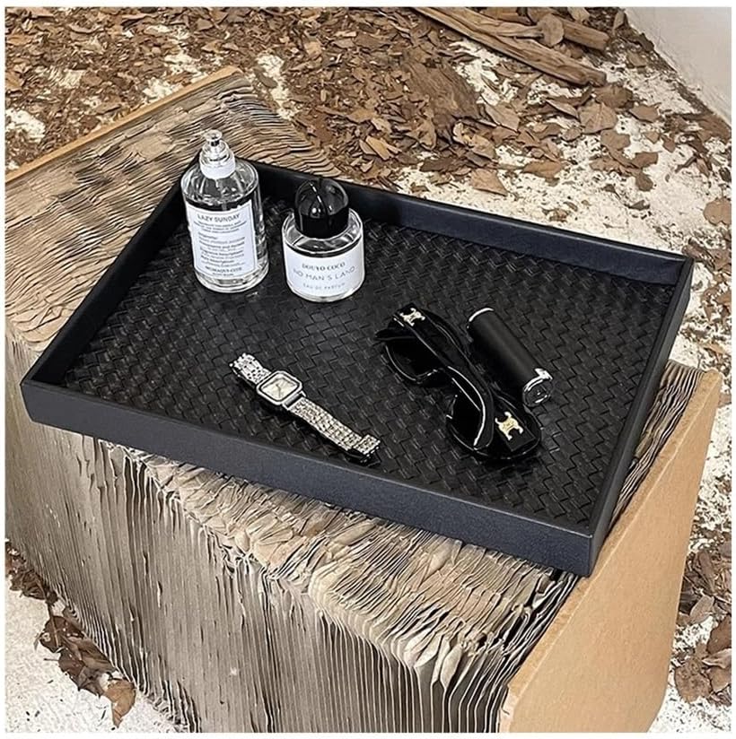 Trays Black Wooden Tray Rectangular Aromatherapy Jewelry Necklace Display Tray Object Storage Tray Bathroom Bath Dessert Juice Tray They are Perfect for Serving Guests Drinks and app
