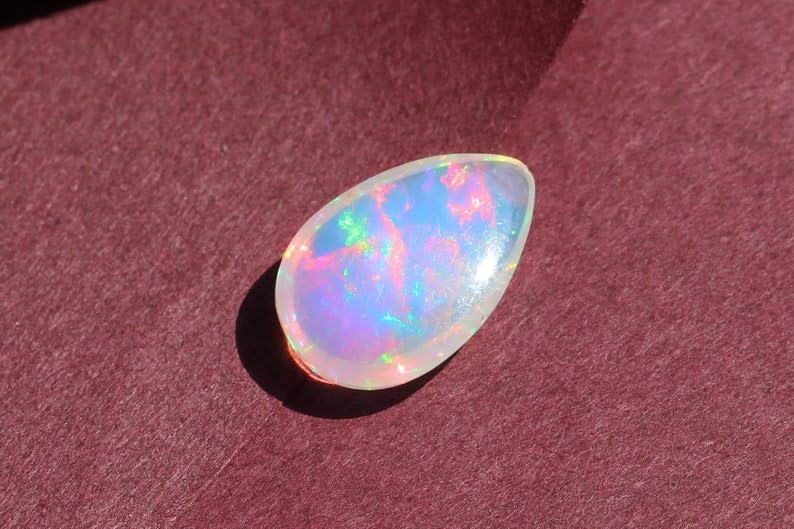 13.9x9x4.3mm Ethiopian Opal Cabochon AAA Quality Ethiopian Opal Pear Cabochon Ethiopian Opal Cabochon Natural welo opal multi fire opal loose Gemstone For Jewelry Making