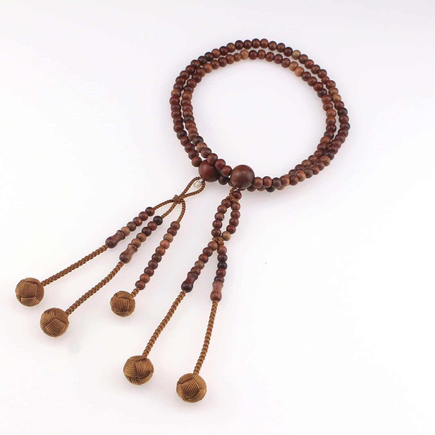 Nichiren Buddhism Soka Gakkai SGI Rosary Beads, Traditional Japan Handmade Prayer Beads, Rosewood Juzu Beads, brown, 35cm