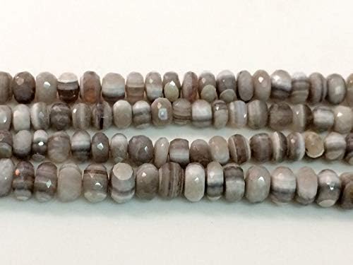Boulder Opal Beads, Grey Boulder Opal Faceted Rondelle Beads, Boulder Opal Necklace, 7-10mm, 8 Inch, 36 Pcs