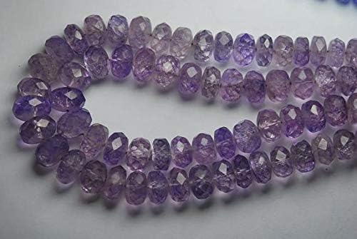 2x8 Inch Strand,Dyed Lavendar Blue Quartz Faceted Rondelles Beads Shape,10-12mm Long Code-HIGH-56013