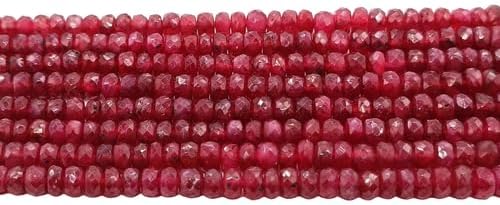 Natural Ruby Rondelle Shape Faceted 3-6mm Gemstone Loose Beads 16