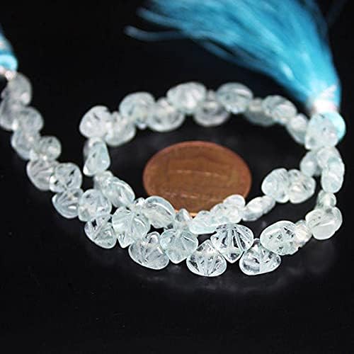 8 inch Strand of Natural Aquamarine 6mm5mm Drop Smooth briolette Beads for DIY Jewelry Making. |BRIO_00577