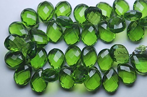 13 inch natural beads strand of 10x14mm faceted pear vessonite quartz gemstone briolletes beads for DIY jewelry - necklace, bracelet, earring, ring.