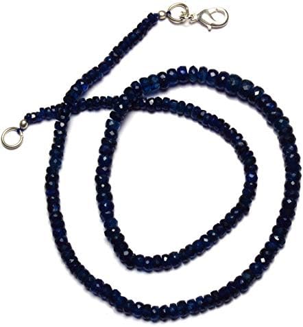 Natural Gemstone Super Quality Nepal Kyanite 4 to 5MM Faceted Rondelle Beads 16.5 Inch Full Strand Fine Qulaity Beads Finished Necklace