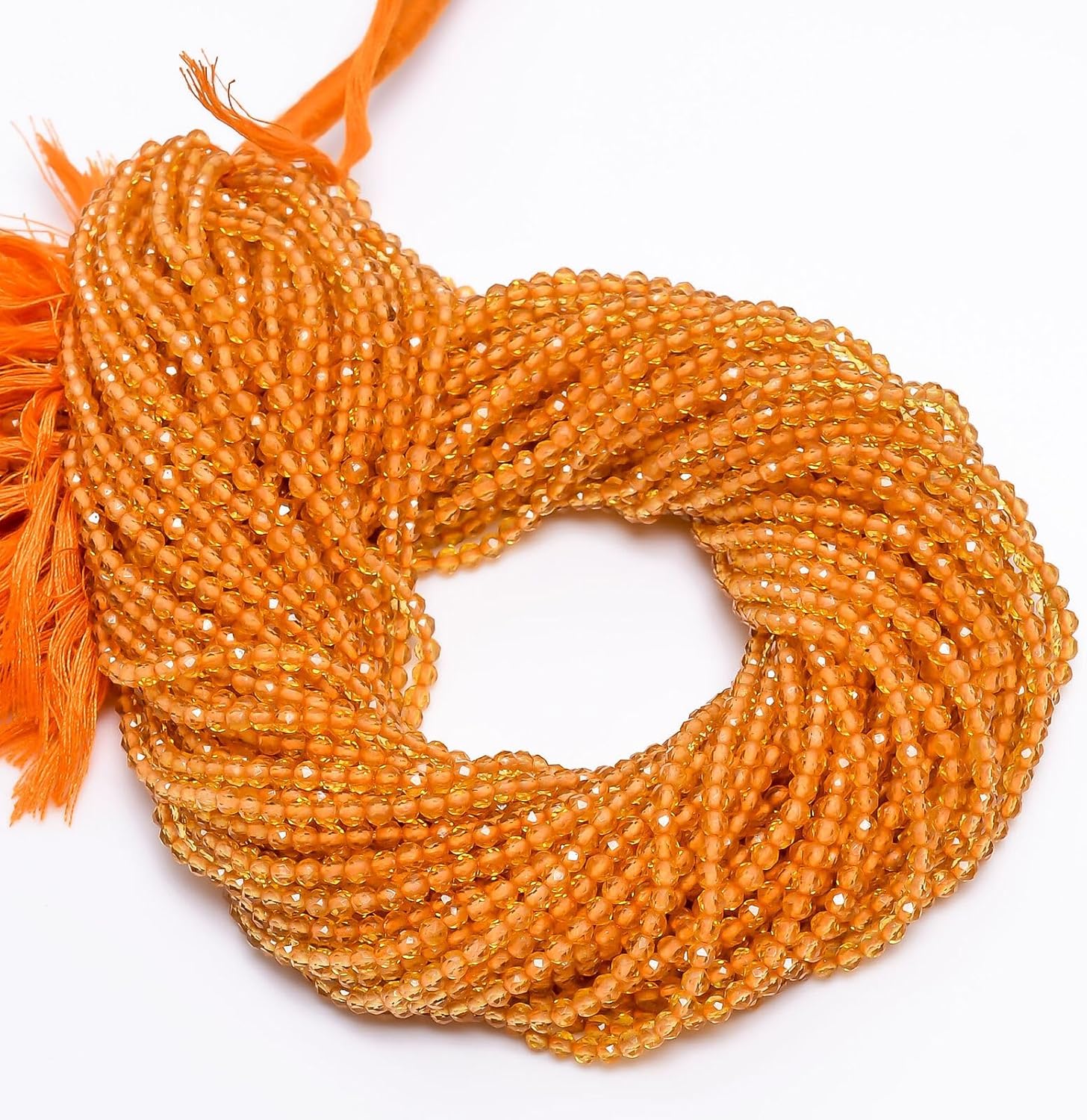 Fanta Sapphite Quartz Gemstone Round Shape Faceted Beads 3X3mm 50 Strand 13