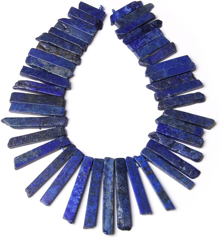 Natural Crystal Stone, Natural Quartzs Crystal Stick Point Beads Natural Stone Top Drilled Stick Beads for Jewelry Making(Black Agate,About 15 inch)