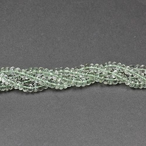 13 inch Strand of Natural gem Green Amethyst, 8mm Rondelle Faceted Beads for DIY Jewelry Making. | Beads_04036