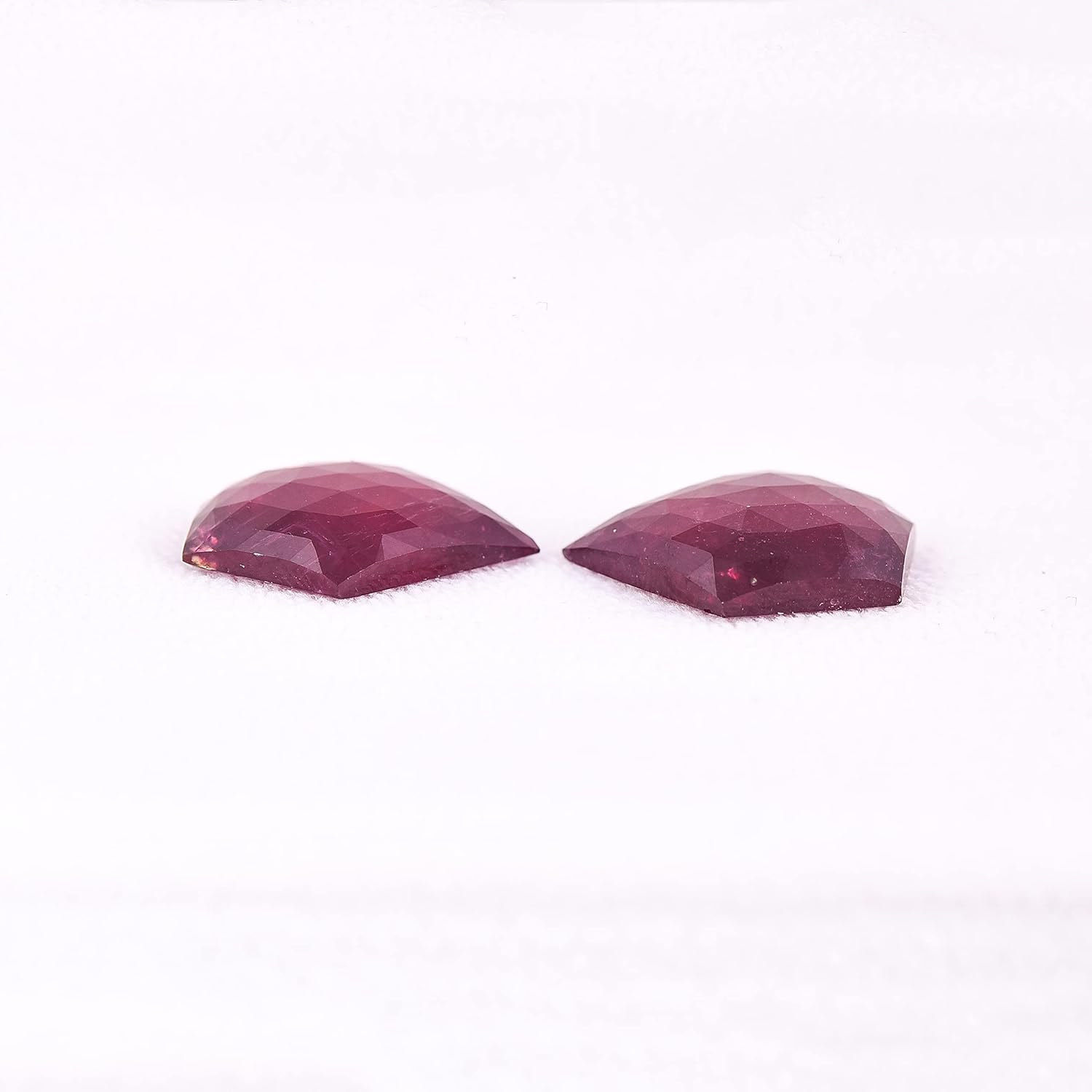 43.20 Ct Pair Ruby Fancy Shape Rose Cut Size 22x20 mm Top Quality Loose Gemstone For Making Earring Jewelry- Fancy Ruby Give Jewelry Antique Look
