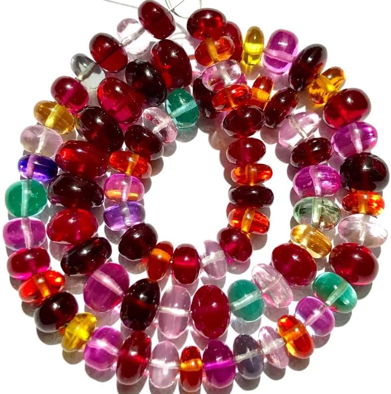 Natural Multi Sapphire roundelle Smooth Beads 8mm to 10mm 16 inch Long String Jewelry Making Gemstone Beads for Necklace Bracelet