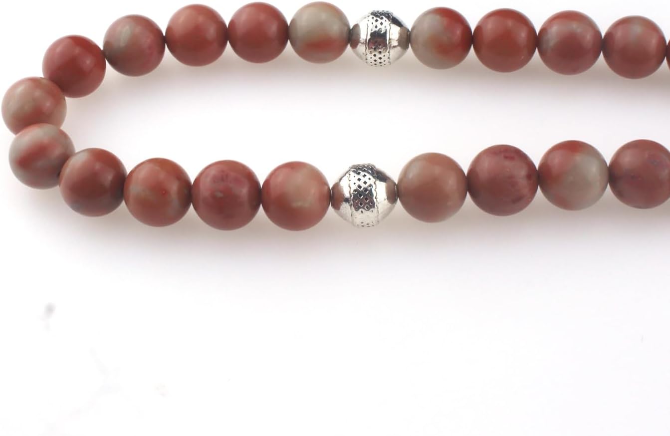 Muslims Islamic Dhikr 33 Tasbeeh Tasbih Prayer Beads, Brown Jade Stone Beads with Tassel