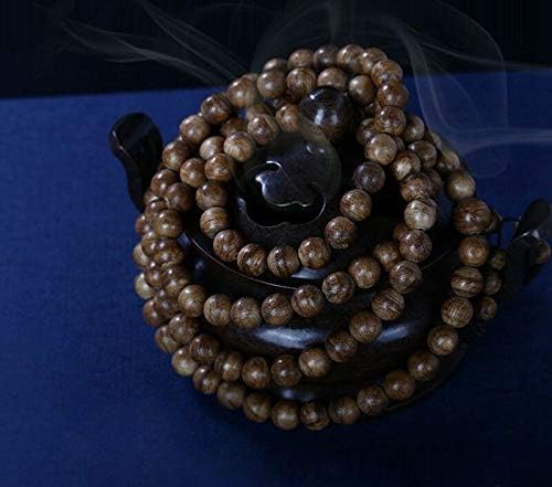 GLW Genuine Natural Wild Nha Trang Agarwood 8mm 108 Buddhism MALA Prayer Beads #652