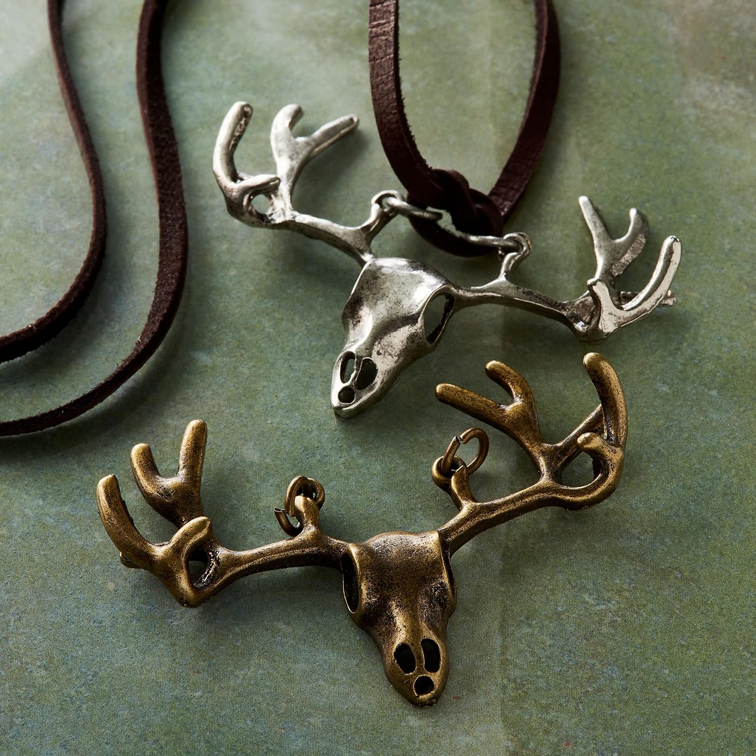 Bead Landing 12 Packs: 2 ct. (24 total) Found Objects™ Oxidized Brass & Silver Elk Charms