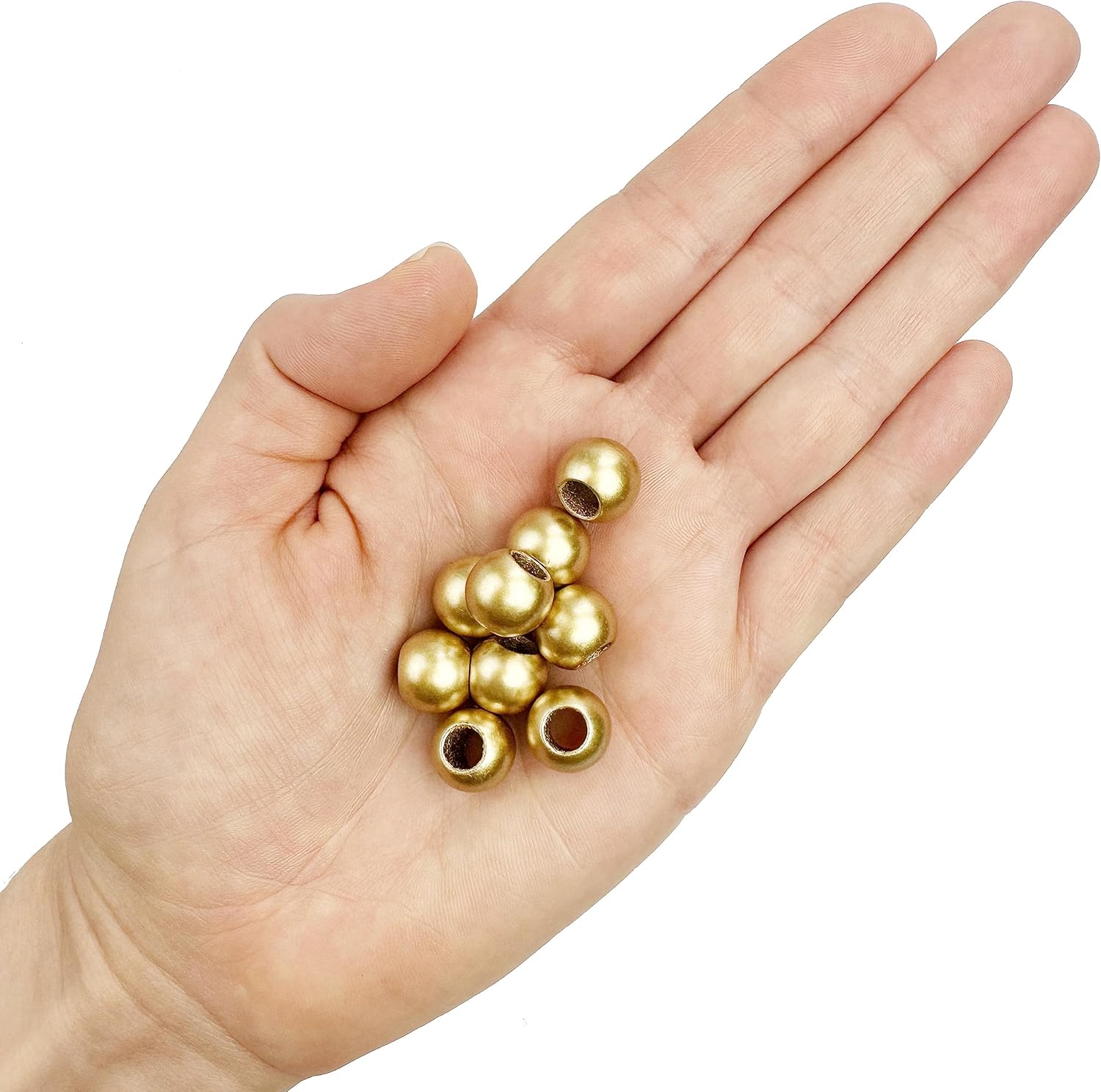 Multicolor Matte Metallic Acrylic Large Hole Beads 12mm with 5.7mm Hole, 2400 Count