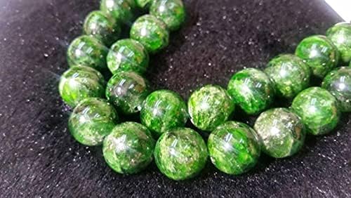 13 inch Strand of Natural gem Chrome Diopside, 10mm Round Smooth Beads for DIY Jewelry Making. | Beads_03846, As Per Photo